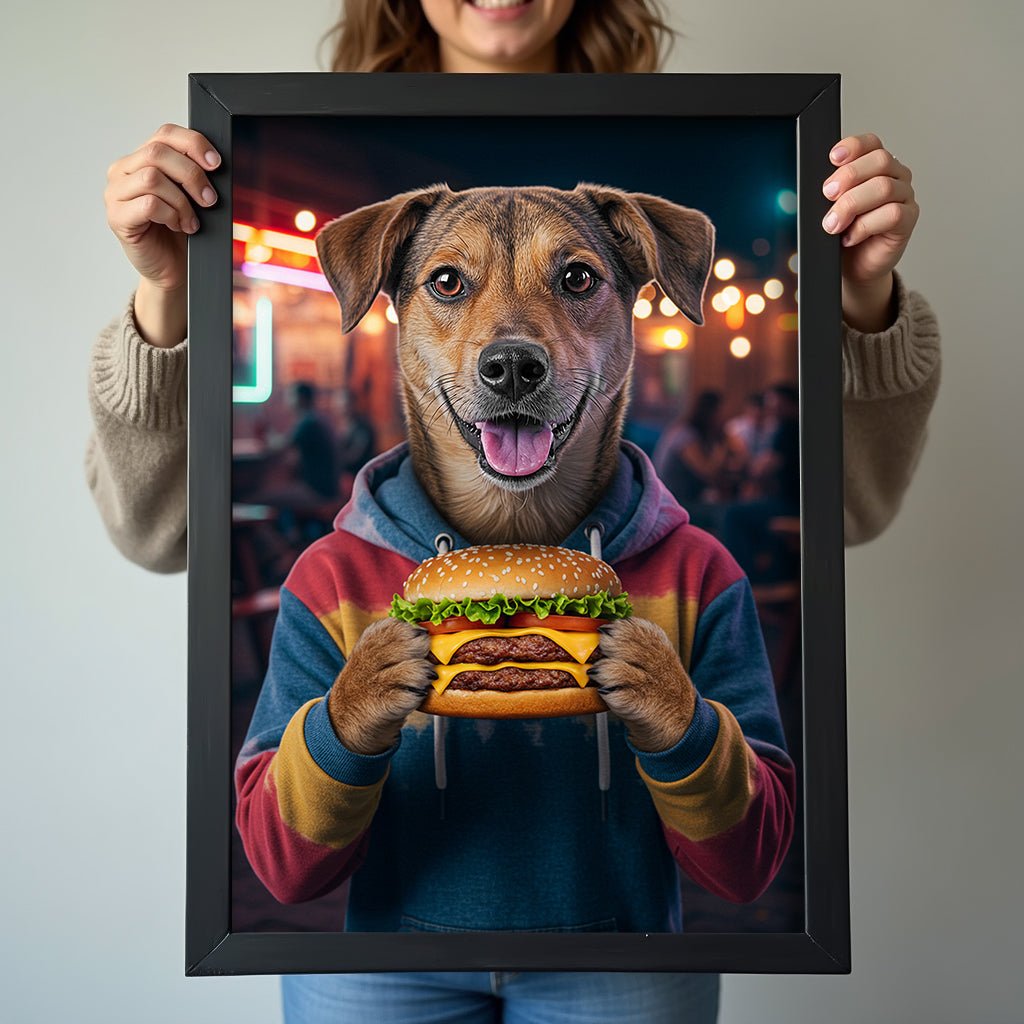 The Burger Buddy - Custom Pet Portrait - Casual - 1 Pet - Furr and Family