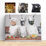The Chefs - Custom Pet Portrait | Custom Pet Canvas - 3 pets - Furr and Family