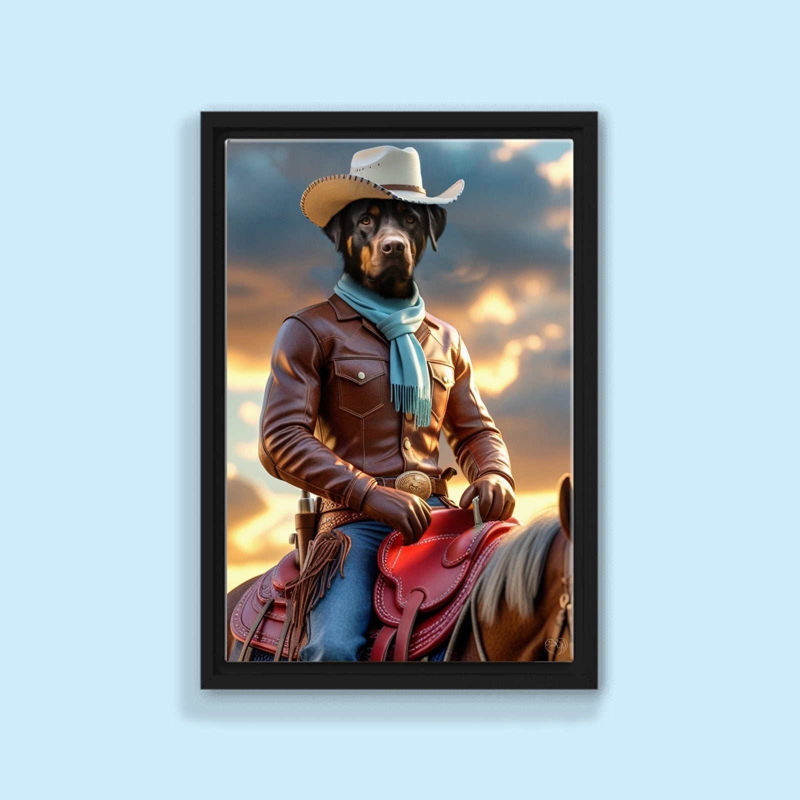 The Cowboy - Custom Pet Portrait - 1 Pet - Furr and Family