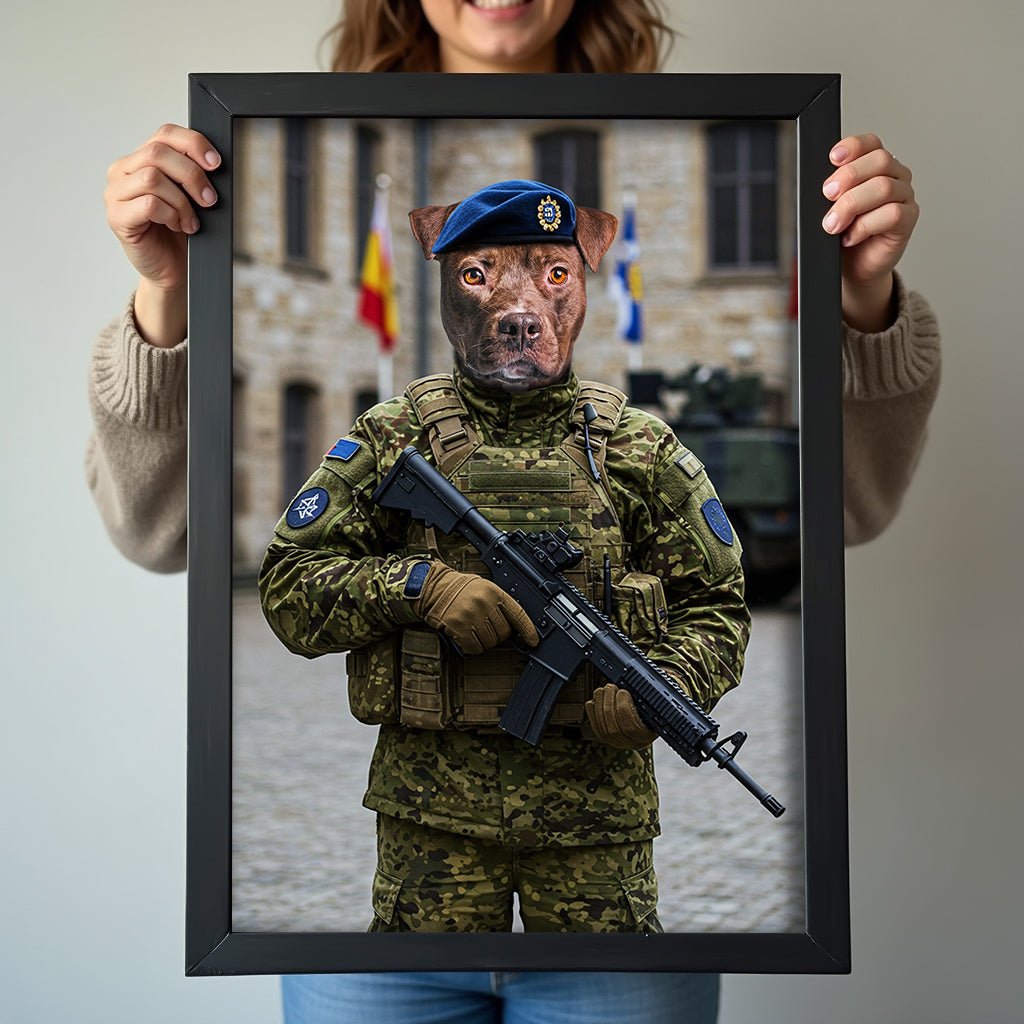 The Elite Guardian - Custom Military Pet Portrait - military art - 1 Pet - Furr and Family