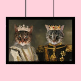 The King & Queen Duo - Custom Pet Portrait - 2 Pets - Furr and Family