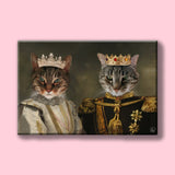 The King & Queen Duo - Custom Pet Portrait - 2 Pets - Furr and Family