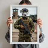 The Loyal Sentry - Custom Military Pet Portrait - military art - 1 Pet - Furr and Family