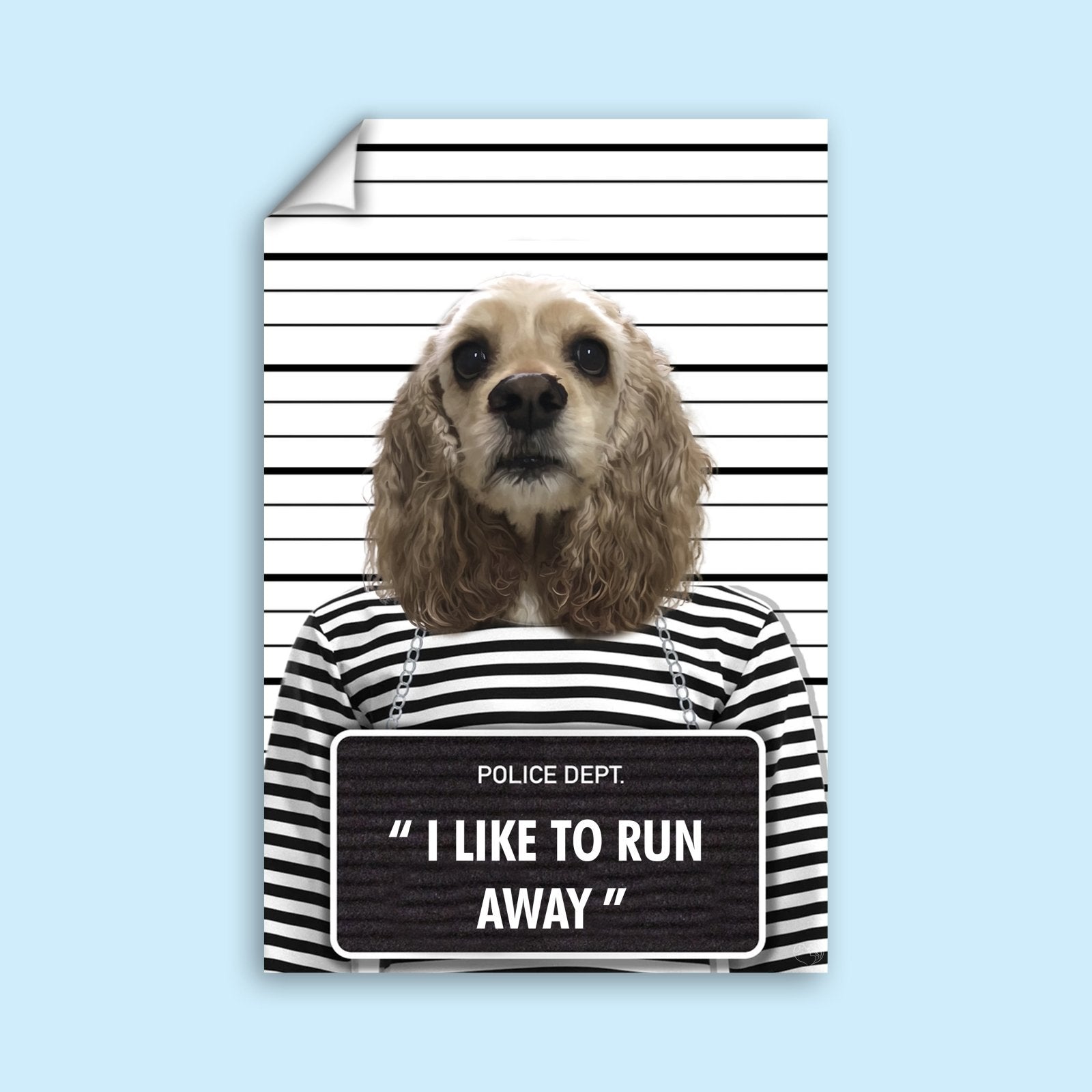 The Naughty Criminal - Custom Pet Portrait - 1 Pet - Furr and Family