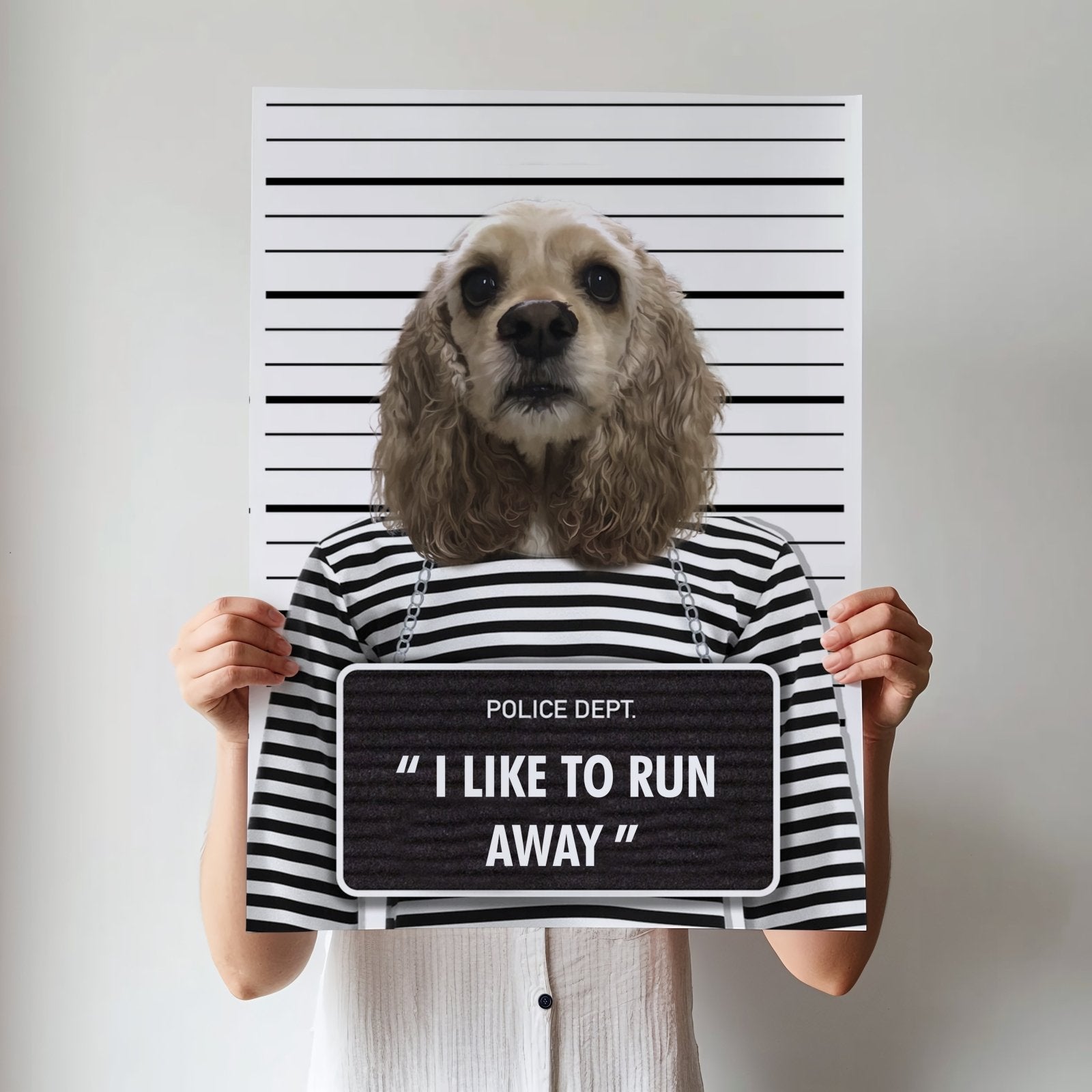 The Naughty Criminal - Custom Pet Portrait - 1 Pet - Furr and Family