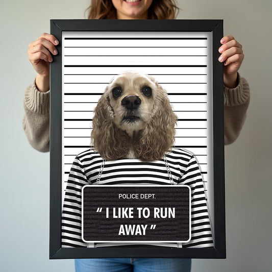 The Naughty Criminal - Custom Pet Portrait - 1 Pet - Furr and Family
