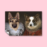 The Noble Duo - Custom Pet Portrait - 2 Pets - Furr and Family