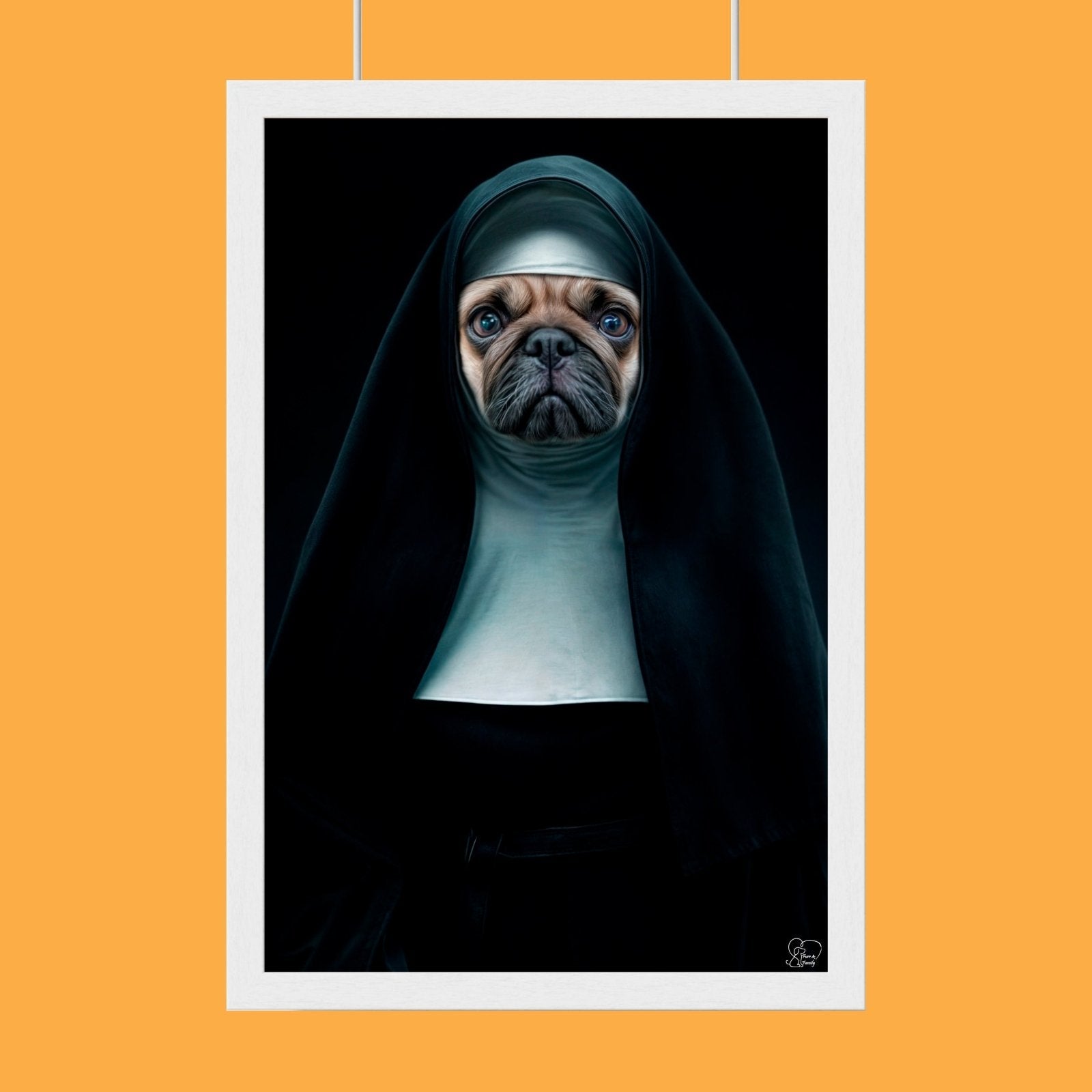 The Nun Halloween Pet Portrait - Custom Pet Portrait - 1 Pet - Furr and Family