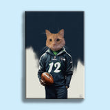 The Quarterback | Sports Star Custom Pet Portrait - 1 Pet - Furr and Family