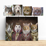 The Queens - Custom Pet Portrait | Custom Pet Canvas - 4 pets - Furr and Family