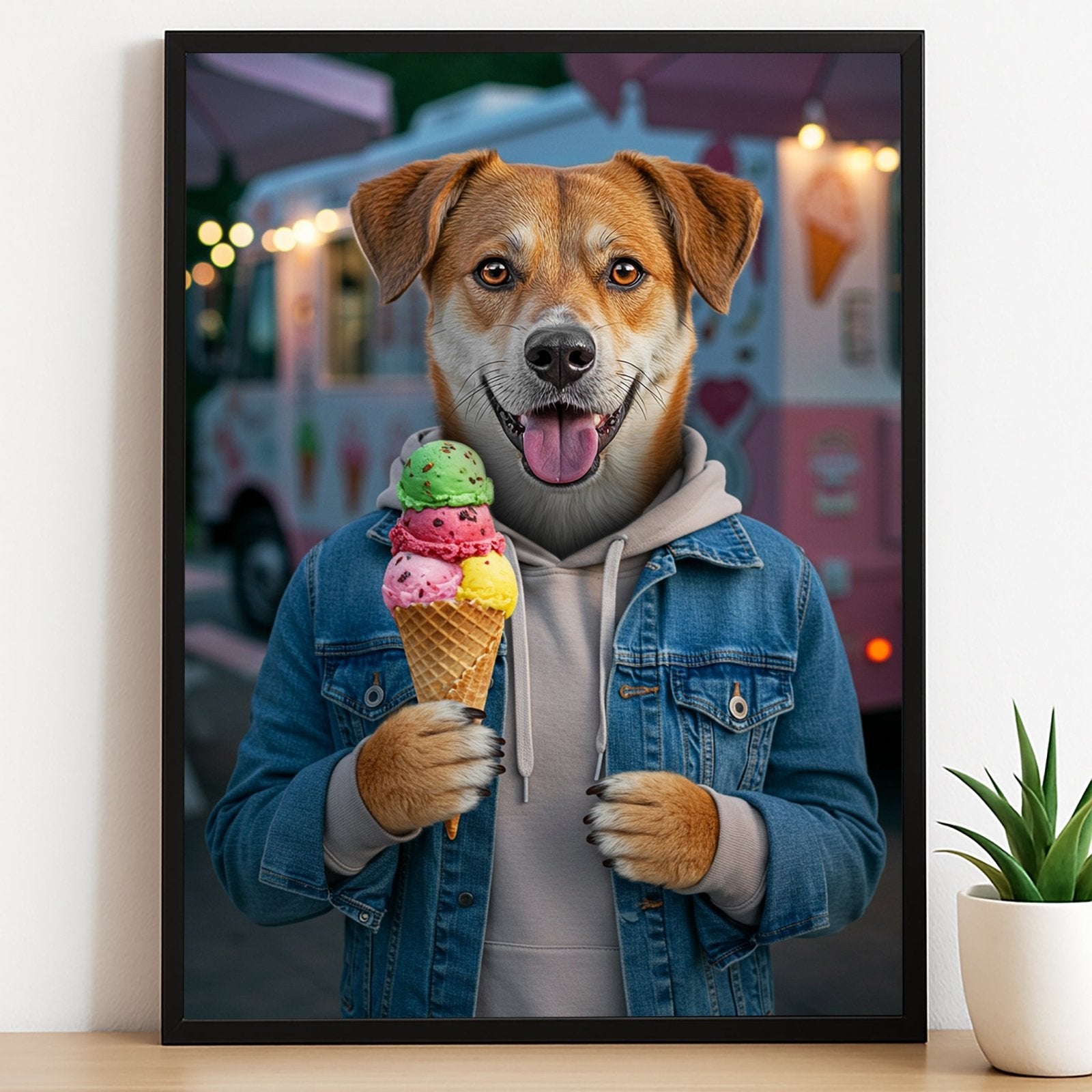 The Sweet Scoop - Custom Pet Portrait - Casual - 1 Pet - Furr and Family