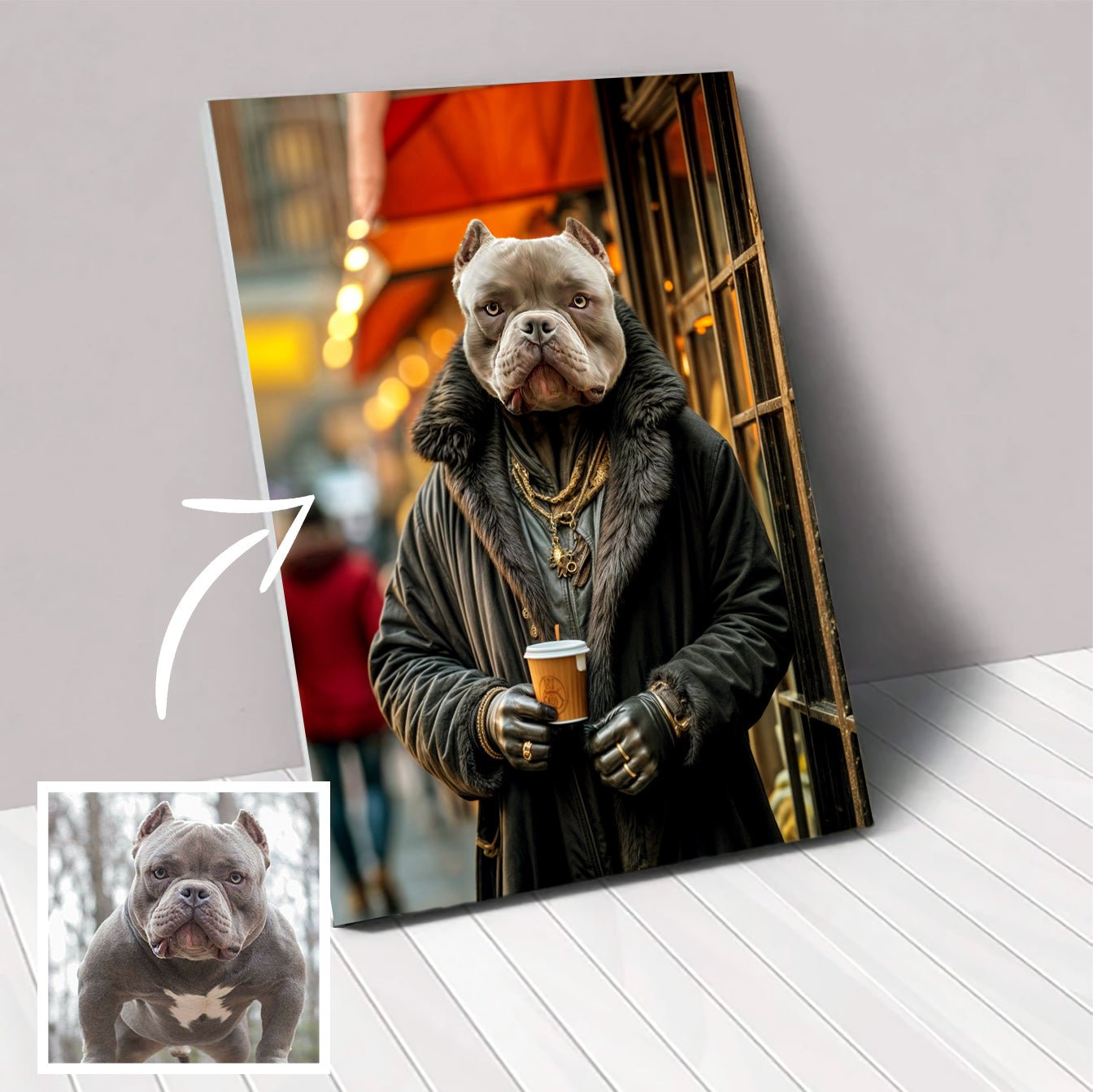 Thug Paws - Custom Pet Portrait | Custom Pet Canvas - 1 Pet - Furr and Family