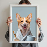 Bathroom Pet Buddy Portrait - Custom Pet Portrait - 1 Pet - Furr and Family