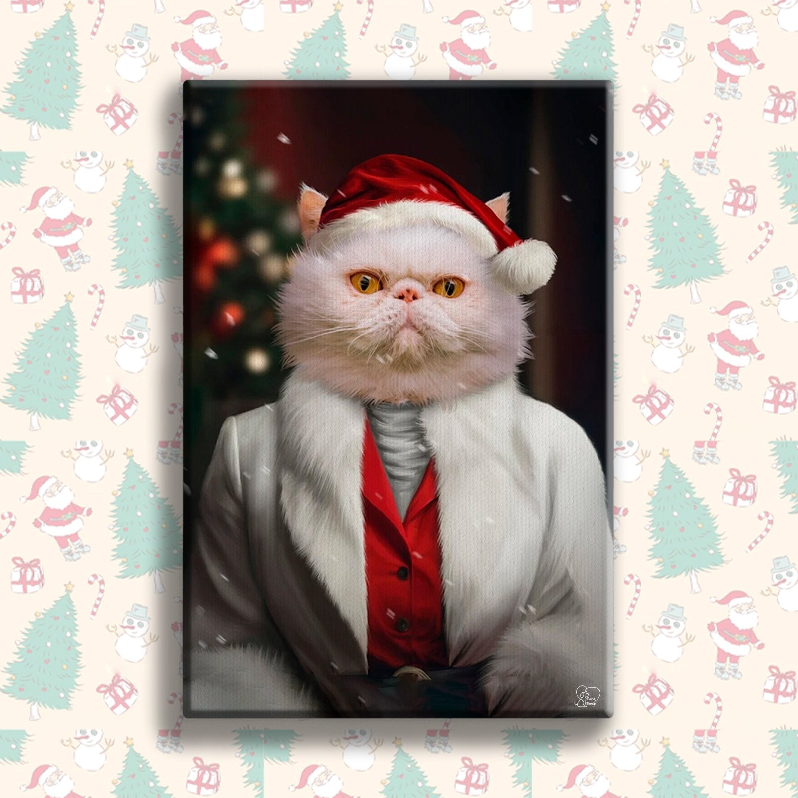 Transform Your Pet into a Christmas Legend with Our Custom Santa Pet Portrait! - 1 Pet - Furr and Family