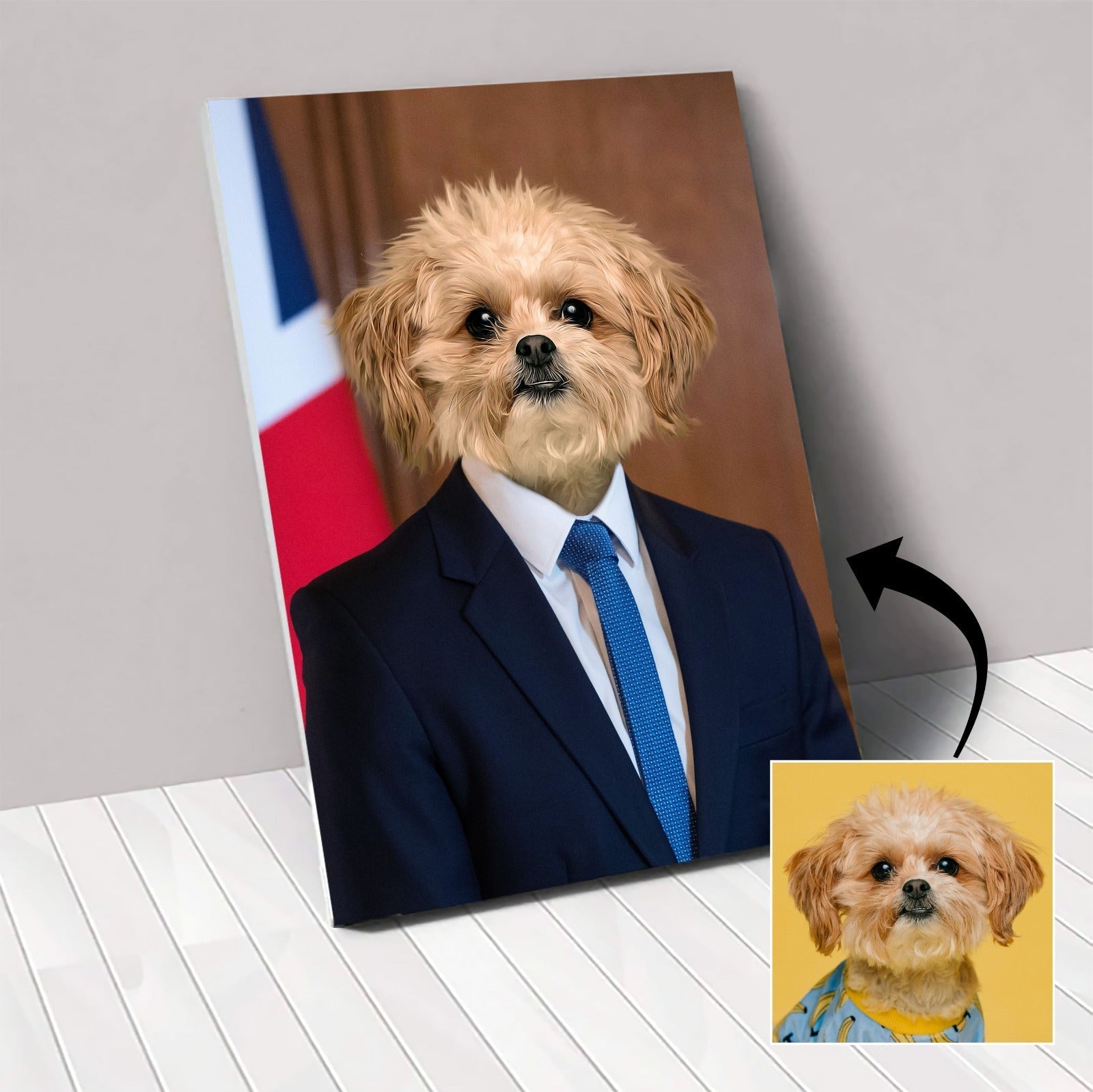 UK President - Custom Pet Portrait | Custom Pet Canvas - 1 Pet - Furr and Family