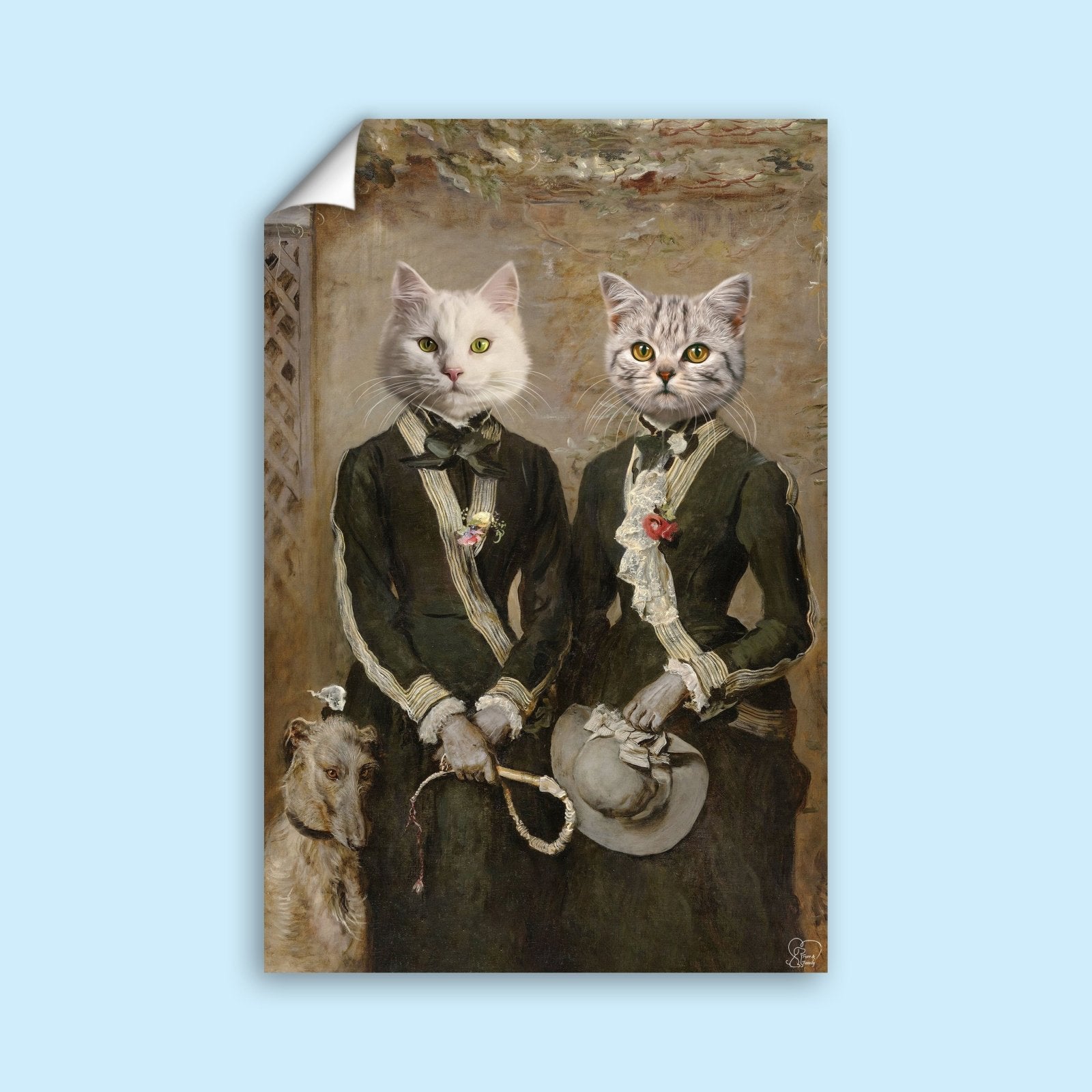 Victorian Twins - Custom Pet Portrait - 2 Pets - Furr and Family