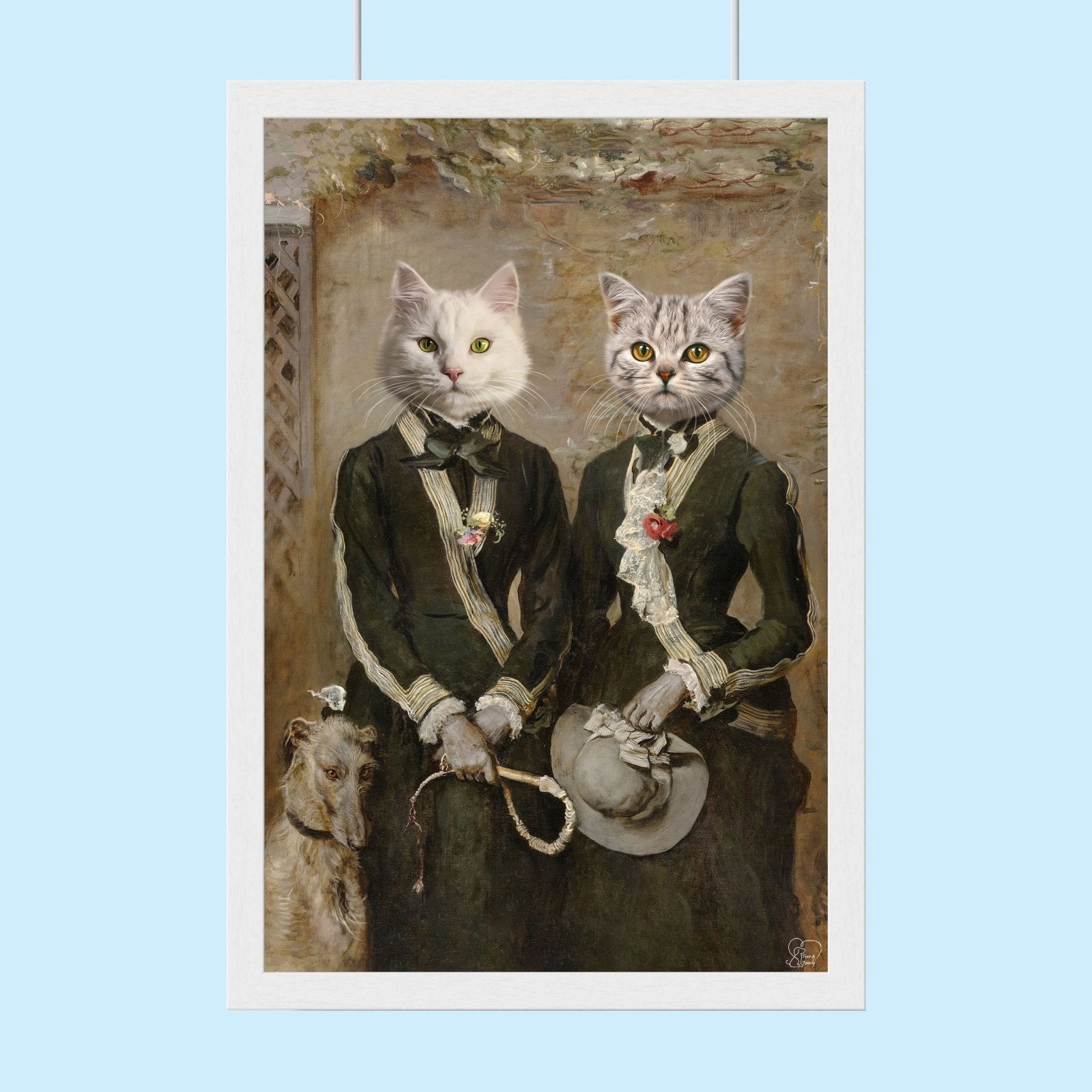 Victorian Twins - Custom Pet Portrait - 2 Pets - Furr and Family