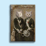 Victorian Twins - Custom Pet Portrait - 2 Pets - Furr and Family