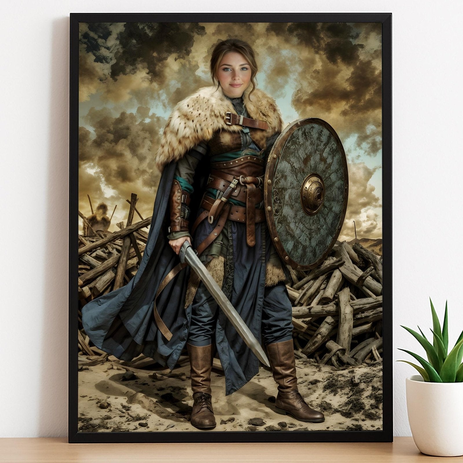 Viking Female Warrior Royal Portrait - Human Portrait - Female - Furr and Family