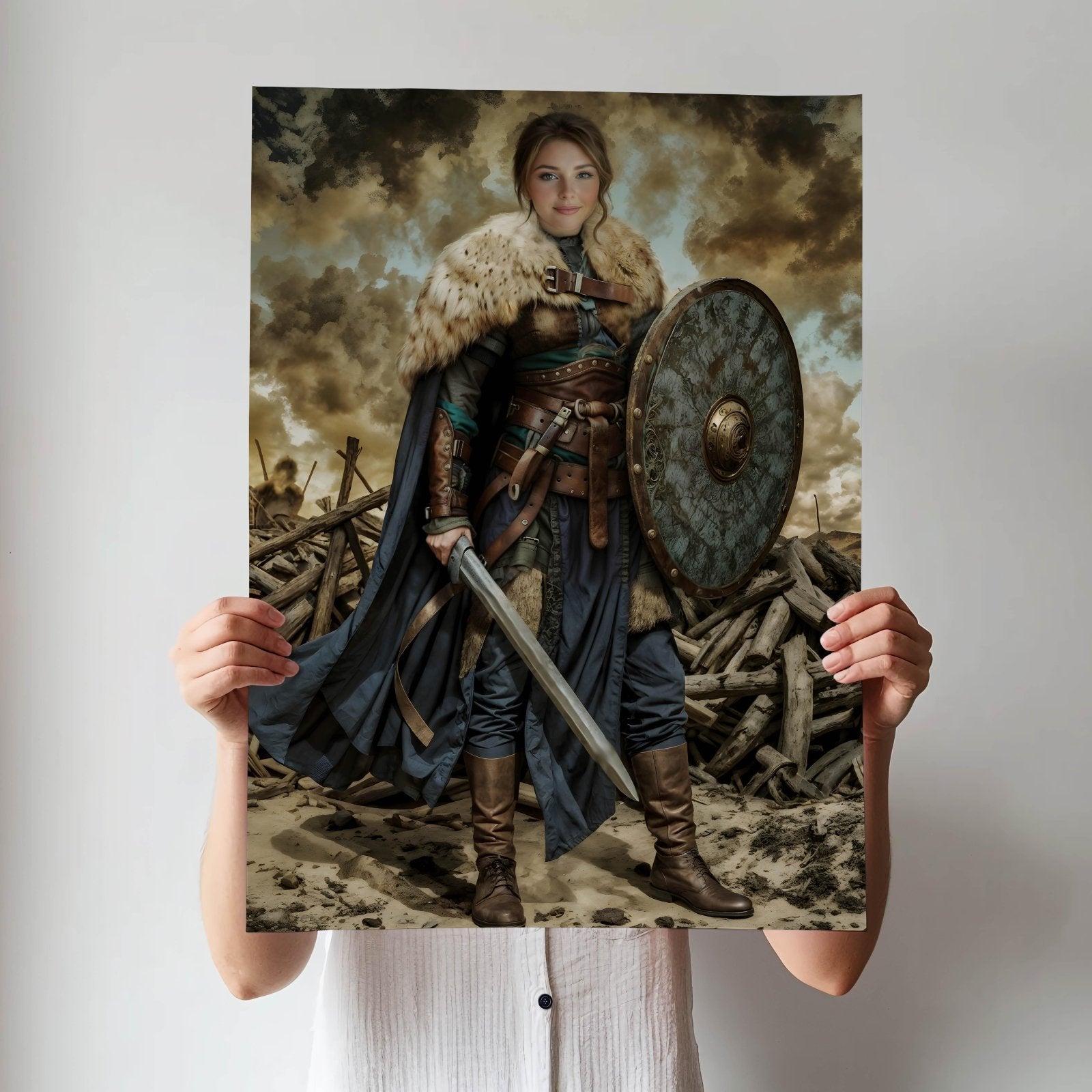 Viking Female Warrior Royal Portrait - Human Portrait - Female - Furr and Family