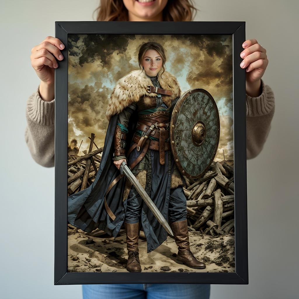 Viking Female Warrior Royal Portrait - Human Portrait - Female - Furr and Family