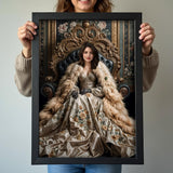 Vintage Floral Queen Artwork - Human Portrait - Female - Furr and Family