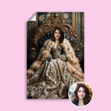 Vintage Floral Queen Artwork - Human Portrait - Female - Furr and Family