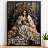 Vintage Floral Queen Artwork - Human Portrait - Female - Furr and Family