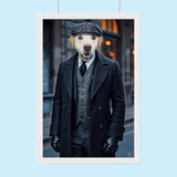 Vintage Gangster Peaky Blinder Pet Portrait - By Furr and Family - peaky blinder - 1 Pet - Furr and Family