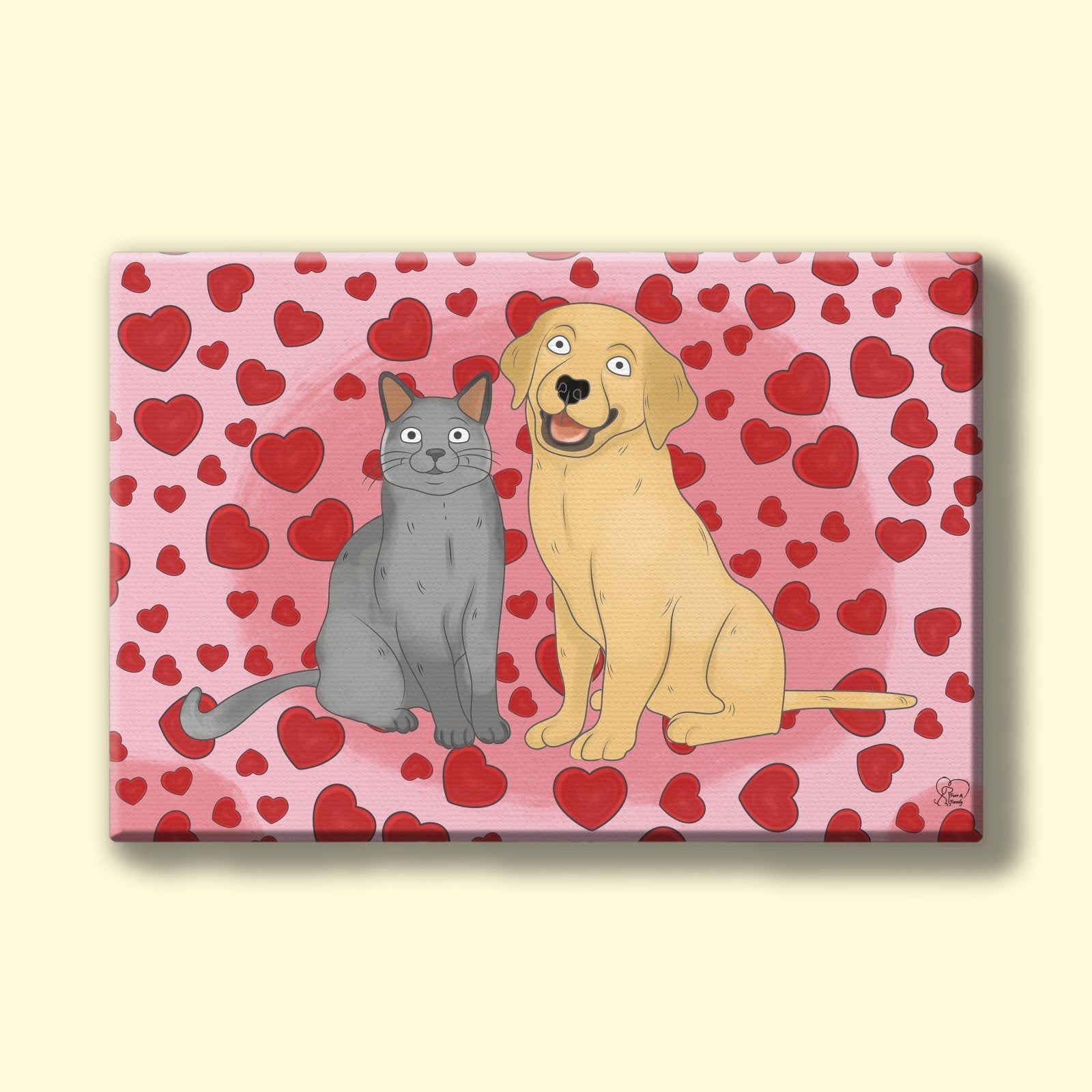 Watercolor Drawing Full Body Art - Custom Pet Portrait - 1 Pet - Furr and Family