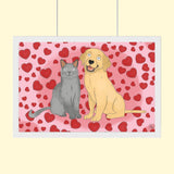 Watercolor Drawing Full Body Art - Custom Pet Portrait - 1 Pet - Furr and Family