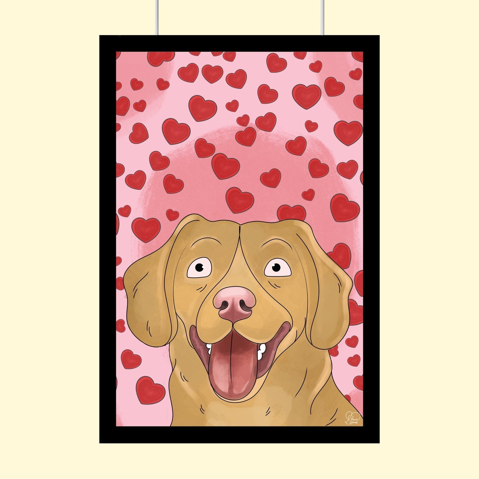 Watercolor Drawing Art - Custom Pet Portrait - 1 Pet - Furr and Family