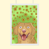 Watercolor Drawing Art - Custom Pet Portrait - 1 Pet - Furr and Family