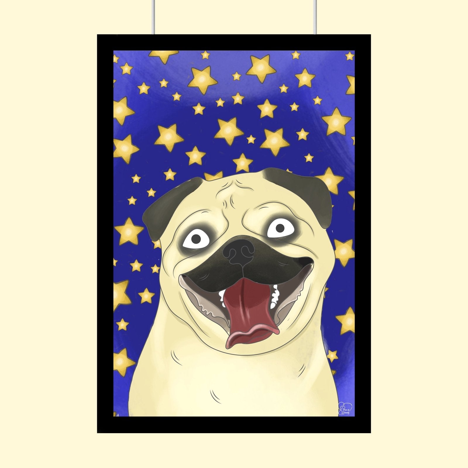 Watercolor Drawing Art - Custom Pet Portrait - 1 Pet - Furr and Family