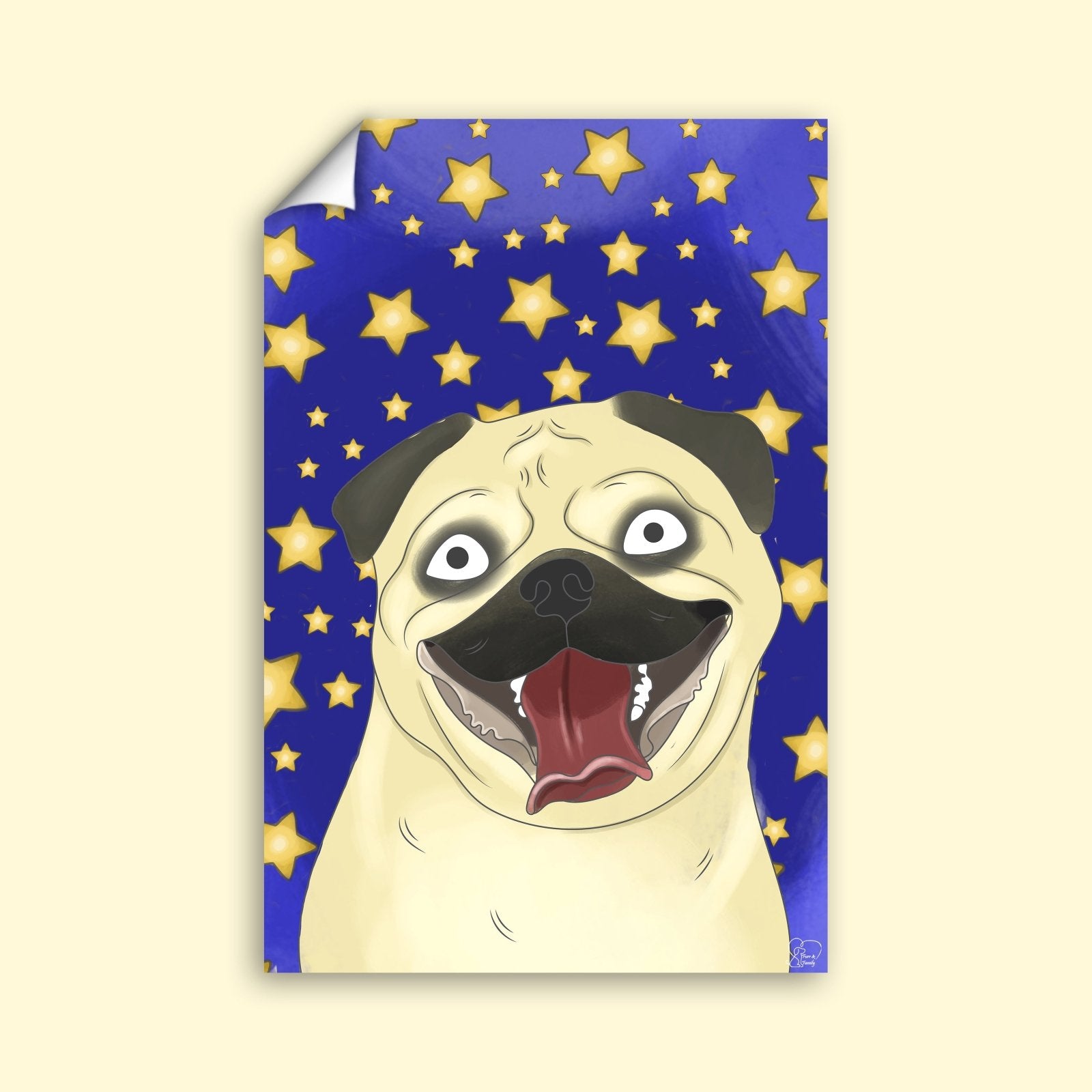 Watercolor Drawing Art - Custom Pet Portrait - 1 Pet - Furr and Family