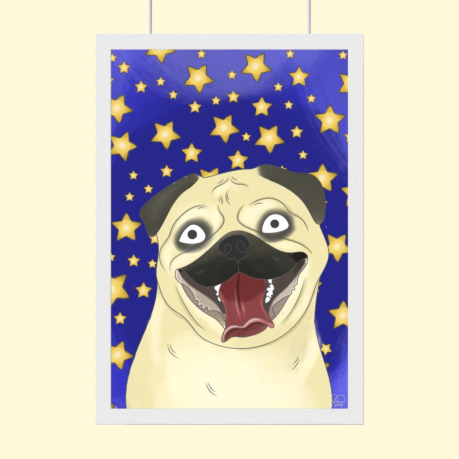 Watercolor Drawing Art - Custom Pet Portrait - 1 Pet - Furr and Family