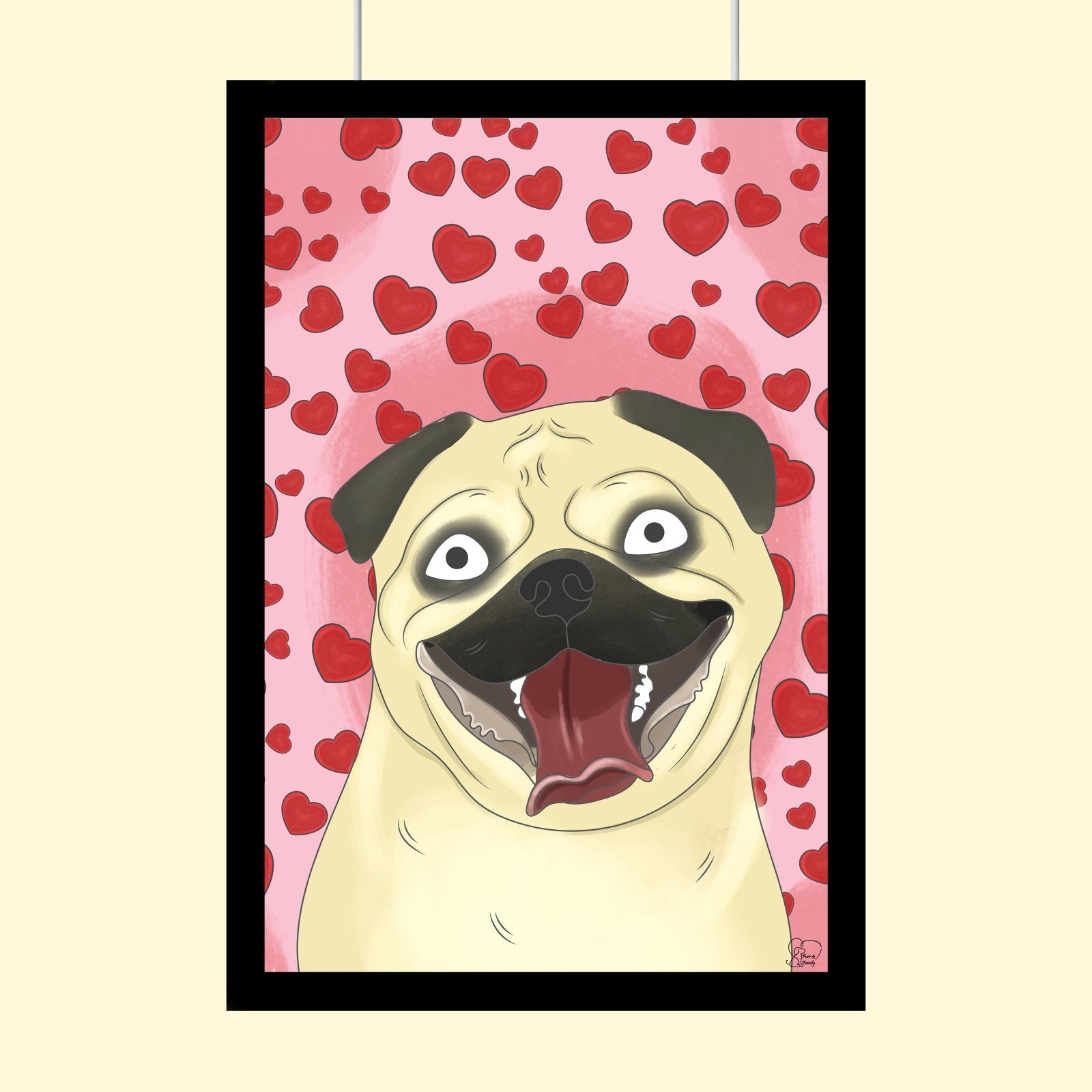 Watercolor Drawing Art - Custom Pet Portrait - 1 Pet - Furr and Family