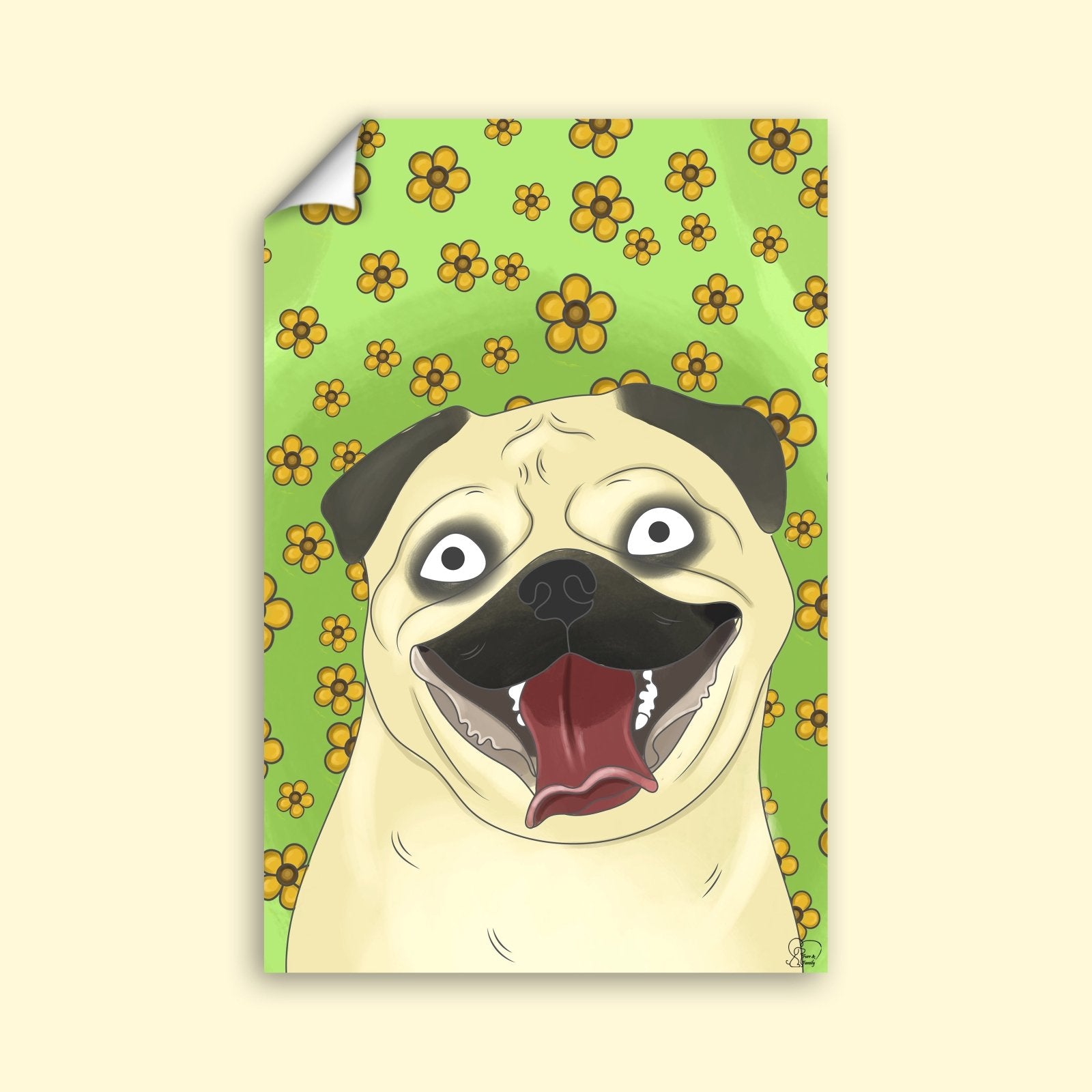 Watercolor Drawing Art - Custom Pet Portrait - 1 Pet - Furr and Family