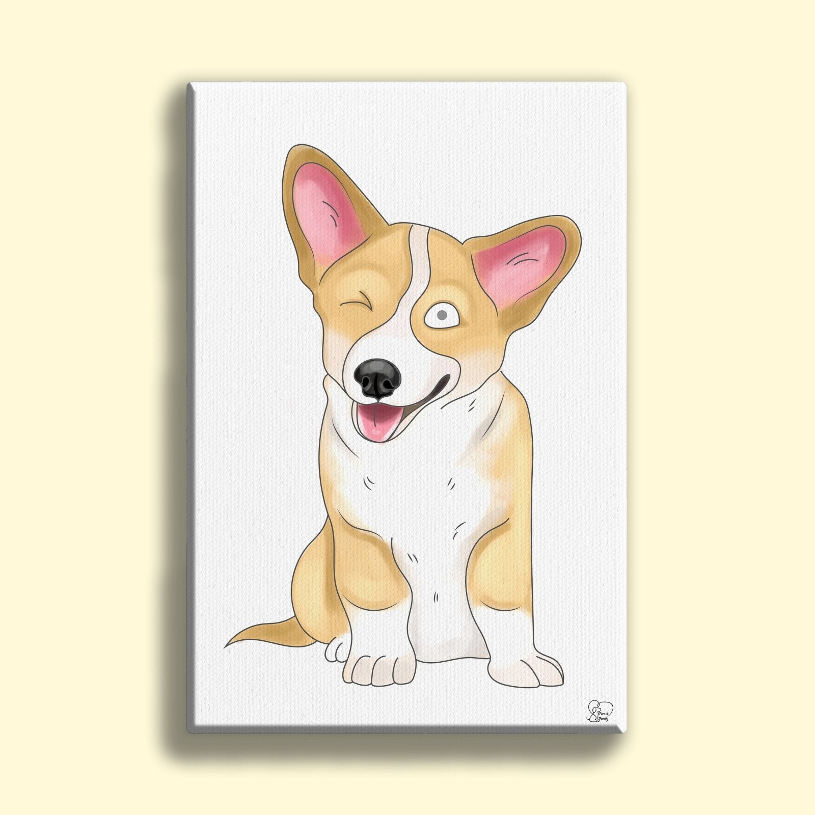 Watercolor Drawing Full Body Art - Custom Pet Portrait - 1 Pet - Furr and Family