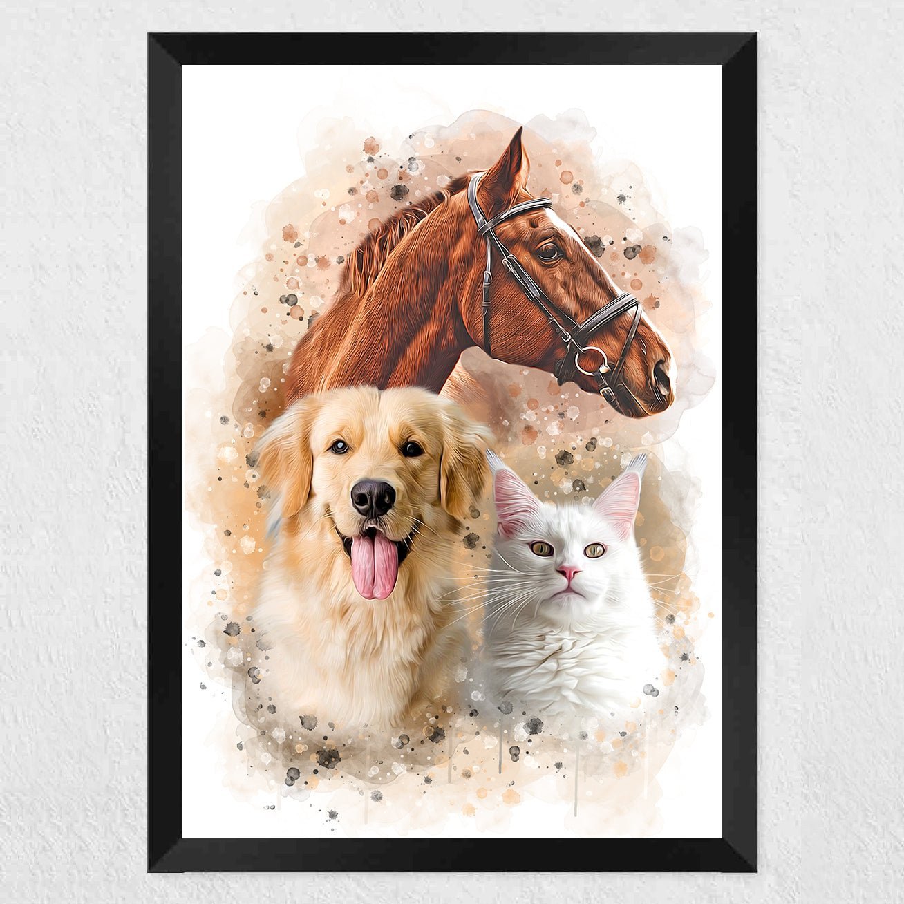 Watercolor Custom Pet Portrait - 1 Pet - Furr and Family