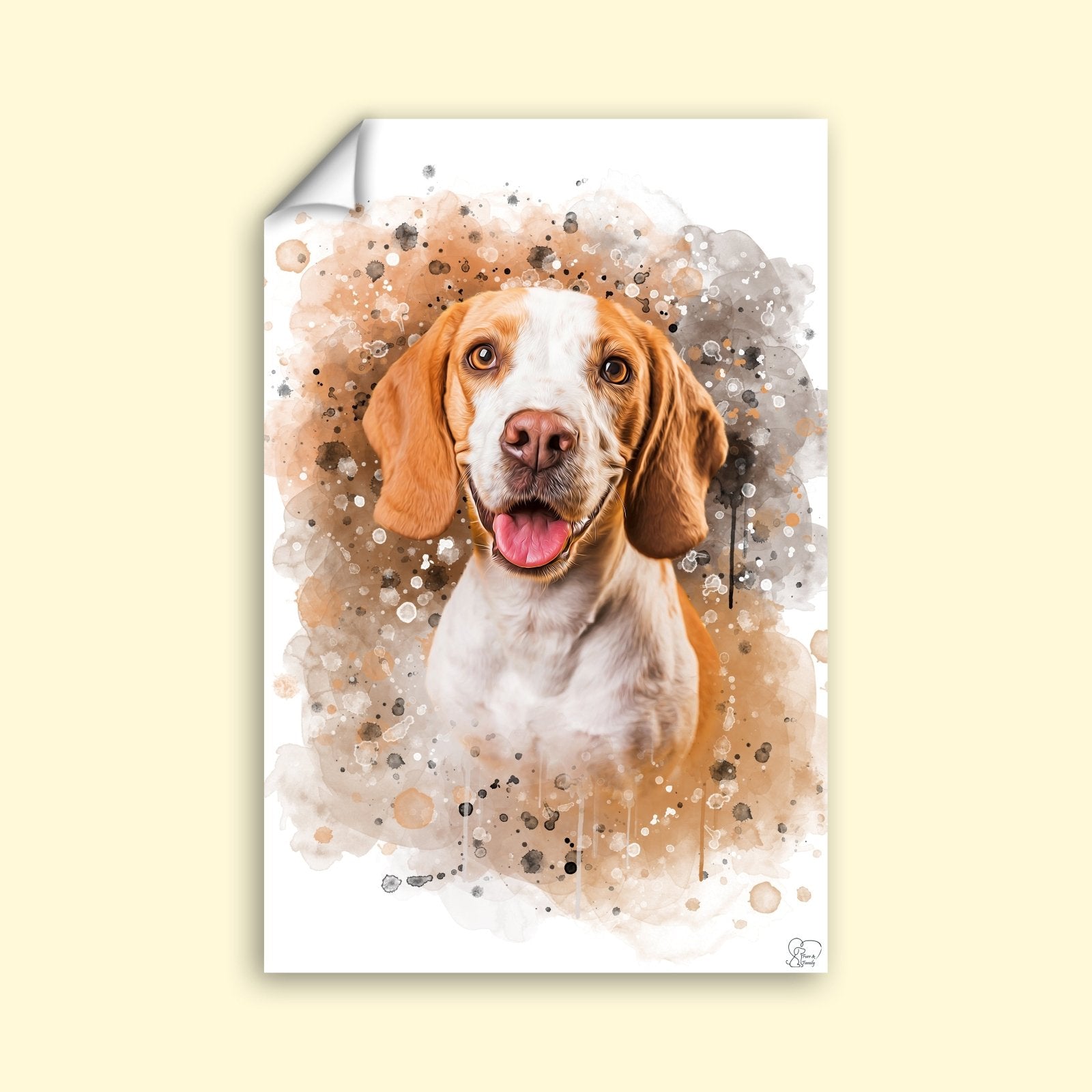 Watercolor Custom Pet Portrait - 1 Pet - Furr and Family