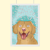 Watercolor Drawing Art - Custom Pet Portrait - 1 Pet - Furr and Family