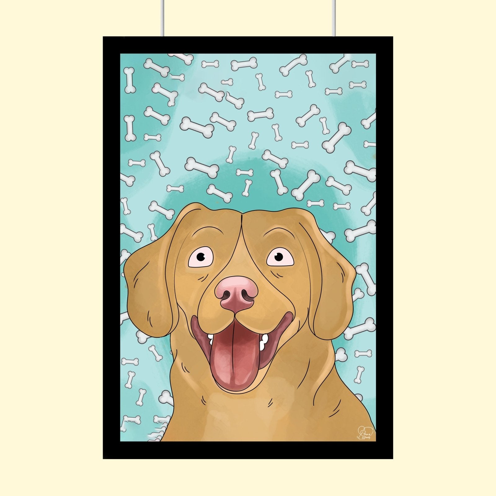 Watercolor Drawing Art - Custom Pet Portrait - 1 Pet - Furr and Family