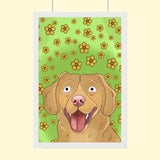 Watercolor Drawing Art - Custom Pet Portrait - 1 Pet - Furr and Family