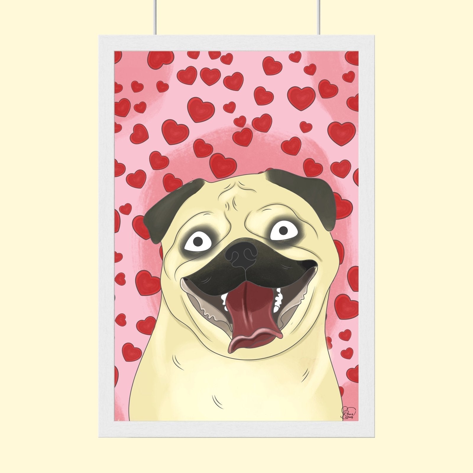 Watercolor Drawing Art - Custom Pet Portrait - 1 Pet - Furr and Family