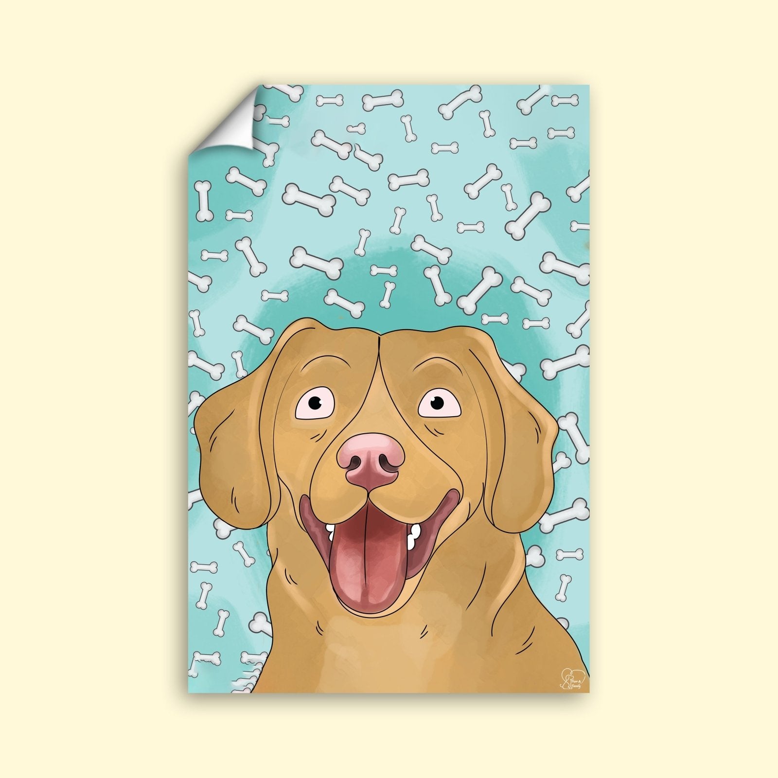 Watercolor Drawing Art - Custom Pet Portrait - 1 Pet - Furr and Family