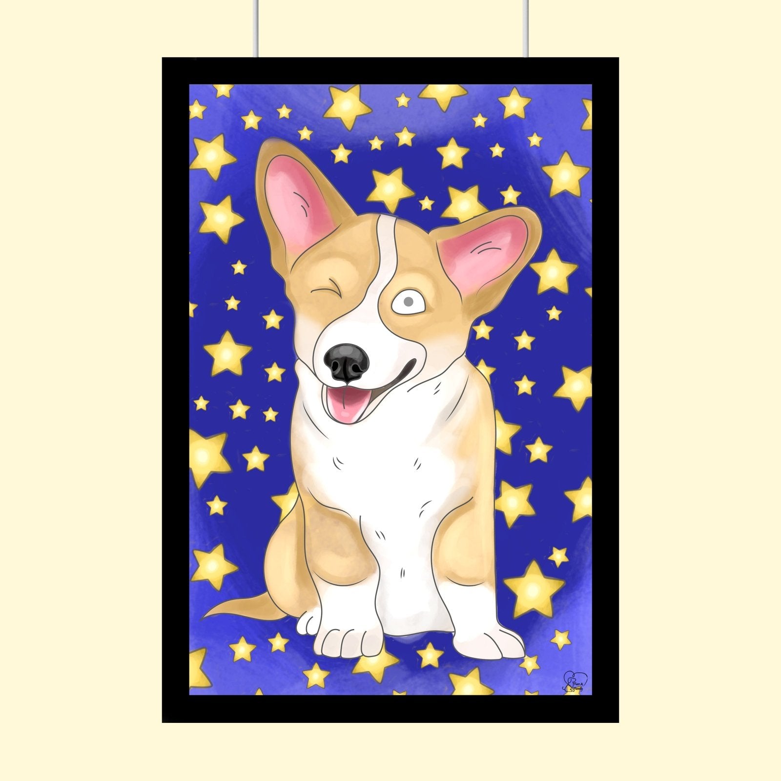 Watercolor Drawing Full Body Art - Custom Pet Portrait - 1 Pet - Furr and Family