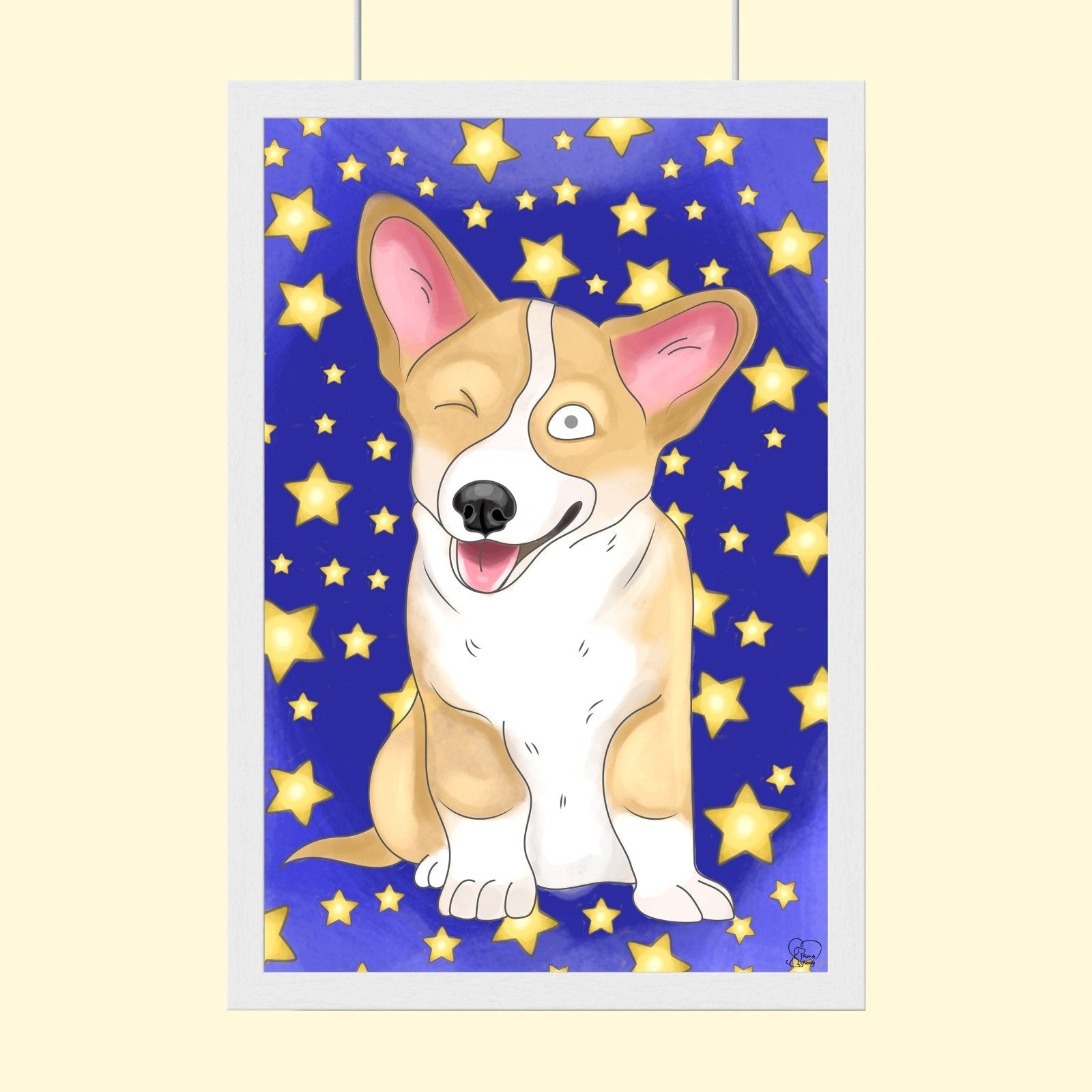 Watercolor Drawing Full Body Art - Custom Pet Portrait - 1 Pet - Furr and Family