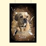 Watercolor Grafitti Pet Art - Custom Pet Portrait - 1 Pet - Furr and Family