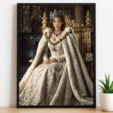 White and Gold Royal Portrait - Human Portrait - Female - Furr and Family